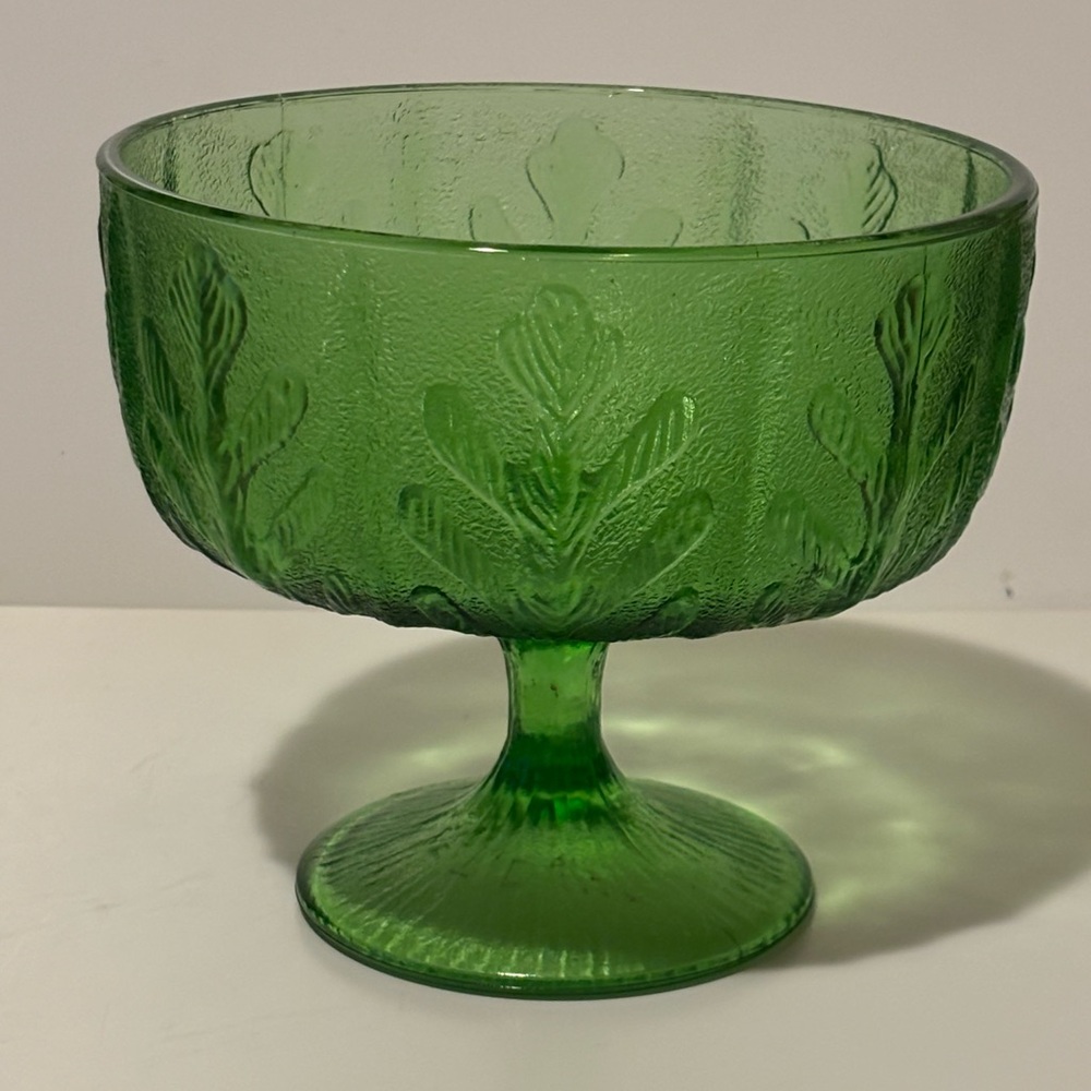 Vintage green footed bowl